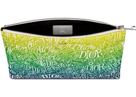 Pouch Multicolor Nylon Print with DIOR AND SHAWN Motif